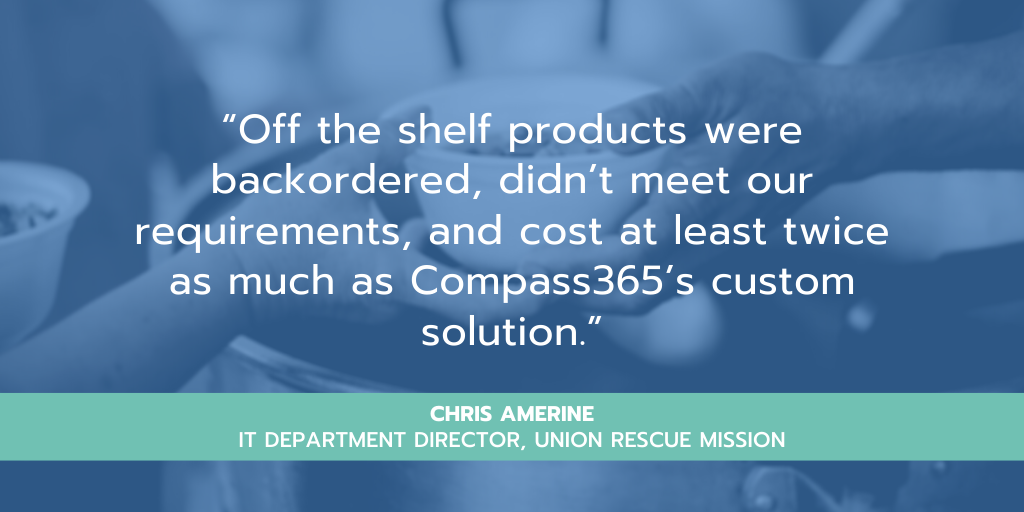 Power Platform Custom Solution “Off the shelf products were backordered, didn’t meet our requirements, and cost at least twice as much as Compass365’s custom solution.” – Chris Amerine, IT Dept Director, URM