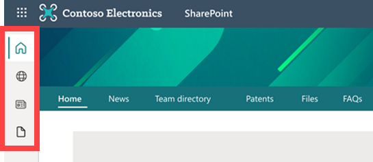 Screenshot of SharePoint App Bar on a SharePoint online site