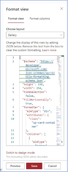 screenshot sharepoint list format view