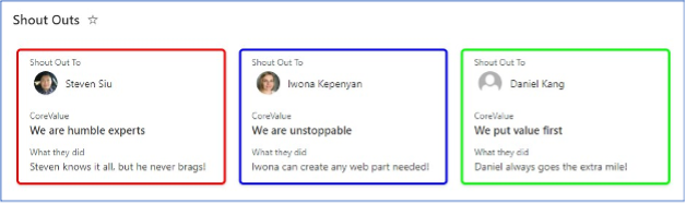 screenshot of sharepoint list